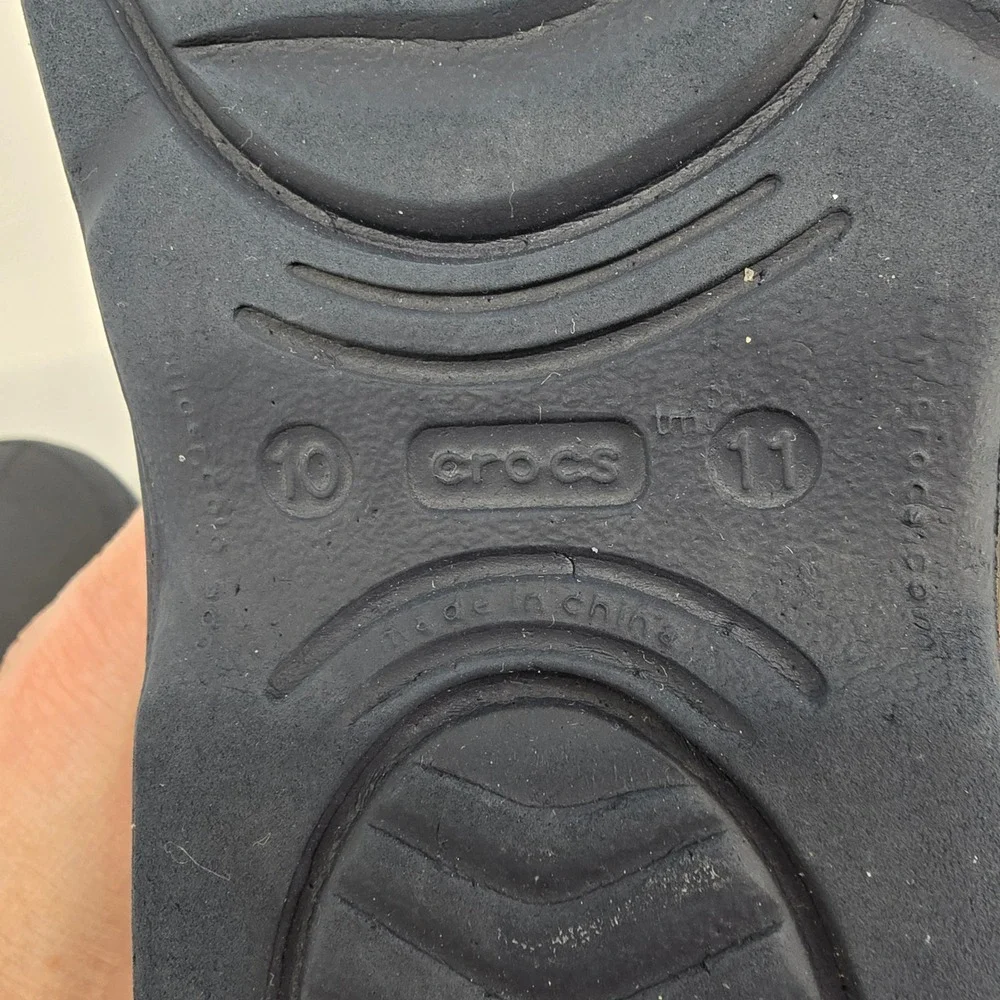 Crocs Crocband‎ Rain Boots Navy Blue White Kids Size 10 11 Waterproof Pull On